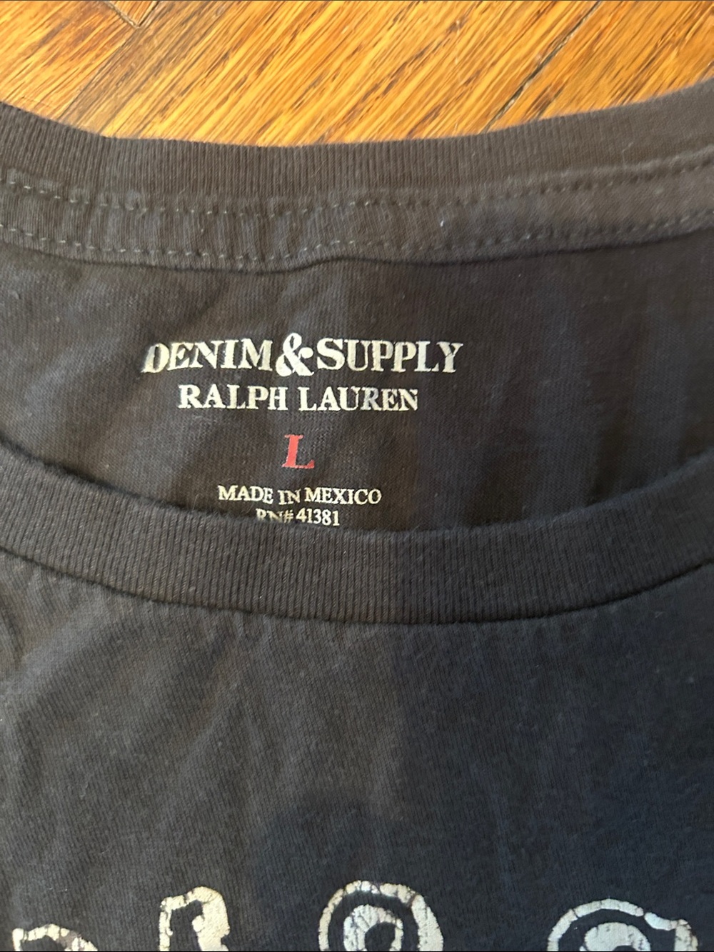 Ralph Lauren Denim & Supply Black Short Sleeve Tee with Red Graphic - Picture 2 of 4